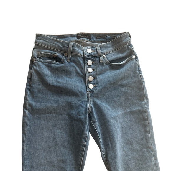 Banana Republic Size 25 Mid-Rise Crop Flare Jeans Light Wash Premium Button Fly - Picture 6 of 9